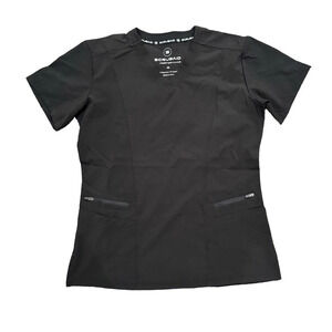 Scrubaid Stretch V-Neck Scrub Top in Black, Size S​​​​​